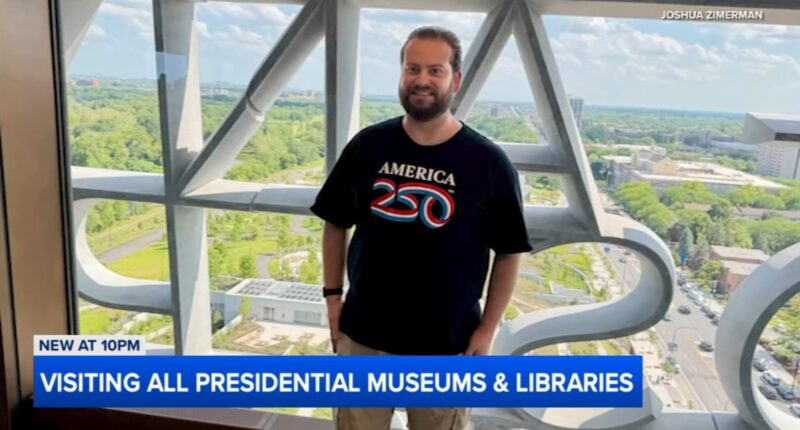 Joshua Zimerman completes journey to all 14 presidential museums at Obama Presidential Center on Chicago's South Side