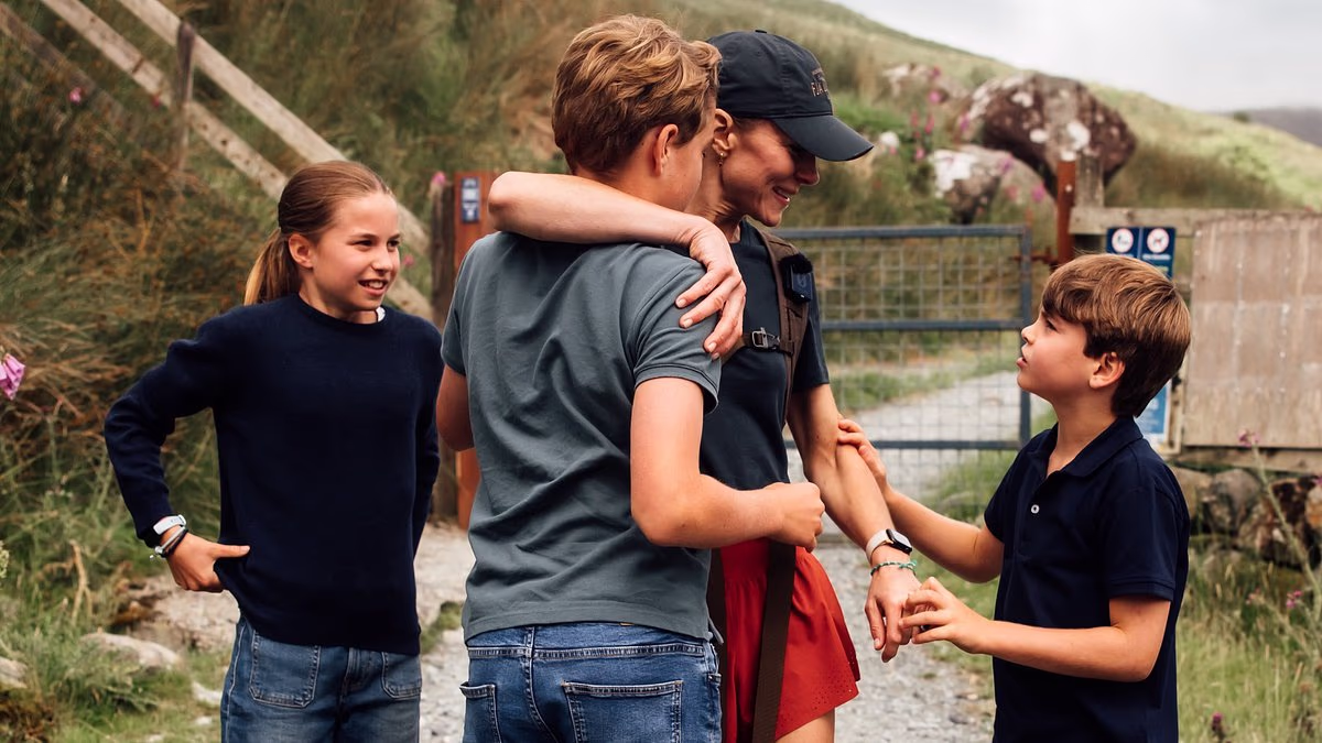Kate shares pics of her hugging Charlotte, George and Louis after hike