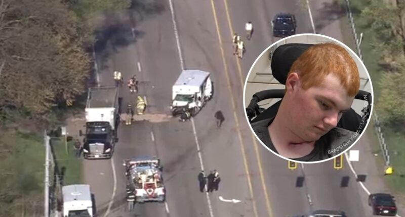 Lucas Bradshaw's family sues Amazon, others after driver Shawn Akison crashes into school bus in LaPorte County, Indiana in 2025