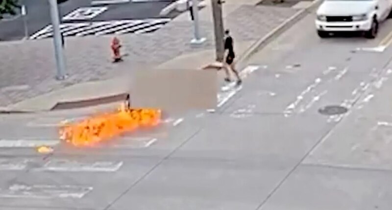 Man arrested after throwing Molotov cocktail at person in wheelchair near OKC police hq