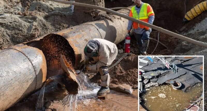 New photo shows 100-year-old pipe destroyed in West Hollywood water main break