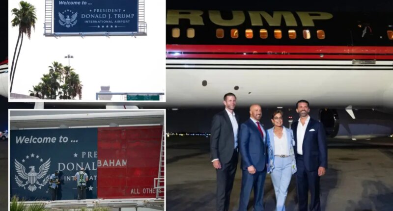 Palm Beach airport officially becomes Trump International as president's personal plane makes first landing