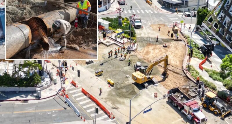Repairs on devastating West Hollywood water main break seen in photos