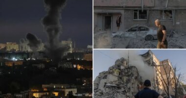 Russian missiles and drones kill at least 13 and cause damage across Ukraine capital