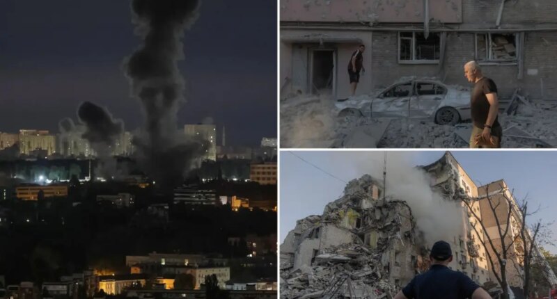 Russian missiles and drones kill at least 13 and cause damage across Ukraine capital