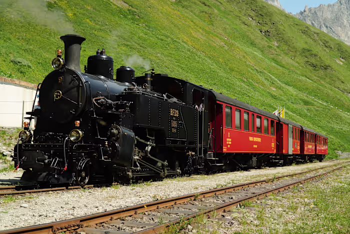 Steam railway that travels through the Swiss Alps celebrates its 100th anniversary