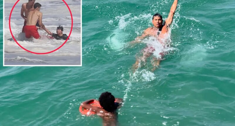 Swimmers are suddenly dragged out to sea by powerful waves off Venice Pier in California