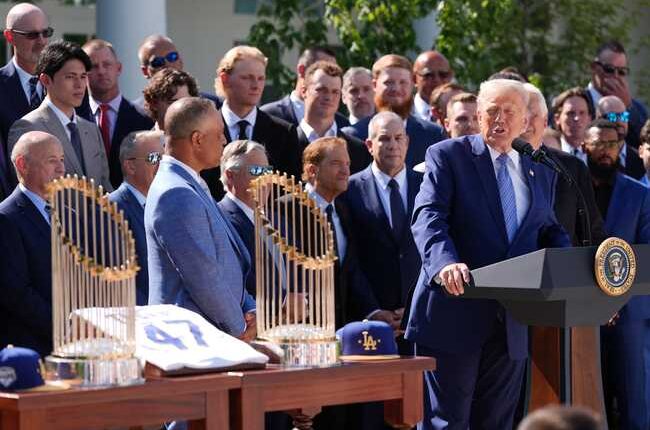Trump Welcomes the World Series Champion L.A. Dodgers to White House With His Typical Humor