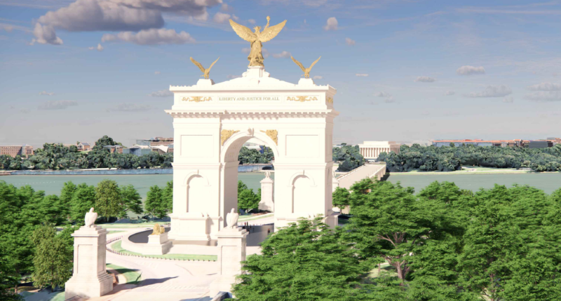 Trump's arch construction could take 20 hours a day for 2-3 years, documents say
