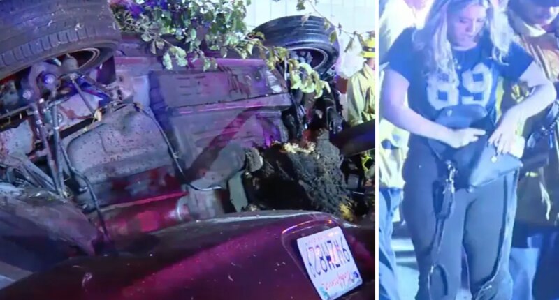 Underage girl totals car while drag racing in SoCal
