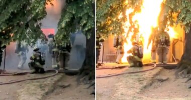 Washington State firefighters battle apartment blaze and explosion in Tacoma