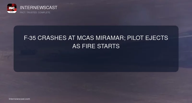 F-35 Crashes at MCAS Miramar; Pilot Ejects as Fire Starts - Internewscast Journal