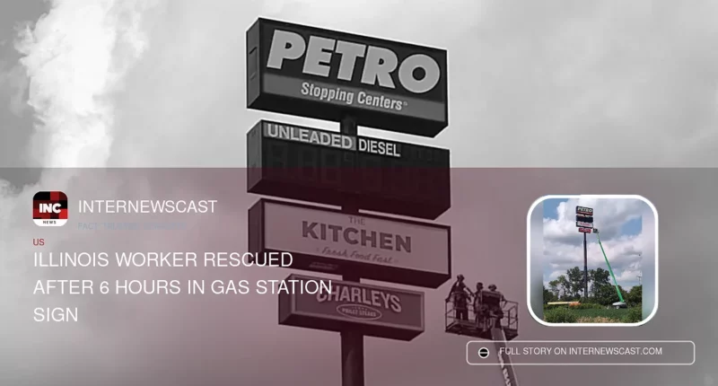 Illinois Worker Rescued After 6 Hours in Gas Station Sign - Internewscast Journal