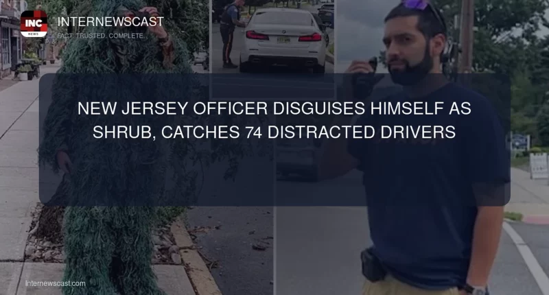 New Jersey Officer Disguises Himself as Shrub, Catches 74 Distracted Drivers - Internewscast Journal