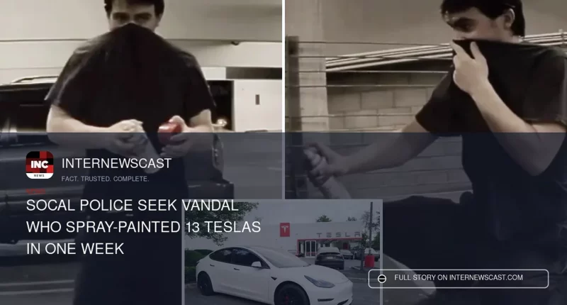 SoCal Police Seek Vandal Who Spray-Painted 13 Teslas in One Week - Internewscast Journal
