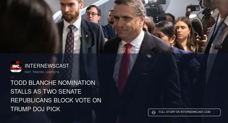 Todd Blanche Nomination Stalls as Two Senate Republicans Block Vote on Trump DOJ Pick - Internewscast Journal