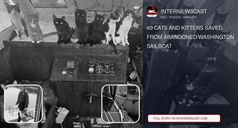 60 Cats and Kittens Saved From Abandoned Washington Sailboat - Internewscast Journal