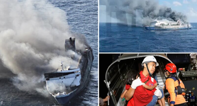At least 5 dead, 41 missing after Indonesian ferry is set ablaze
