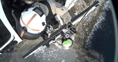 Helicopter rescue crew caught on camera saving 2 climbers trapped along popular California beach cliff