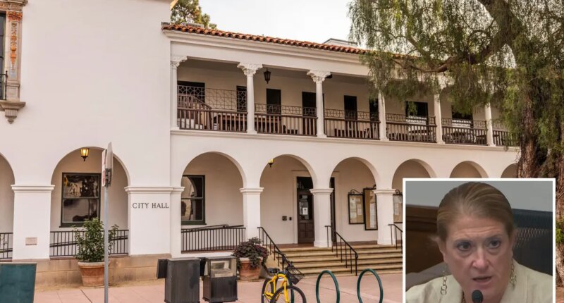 Santa Barbara erupts over guillotine sign at City Hall
