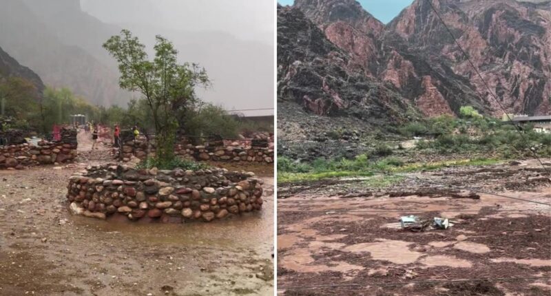 Severe flash floods knocks out central water line in Grand Canyon's amid missing hikers search