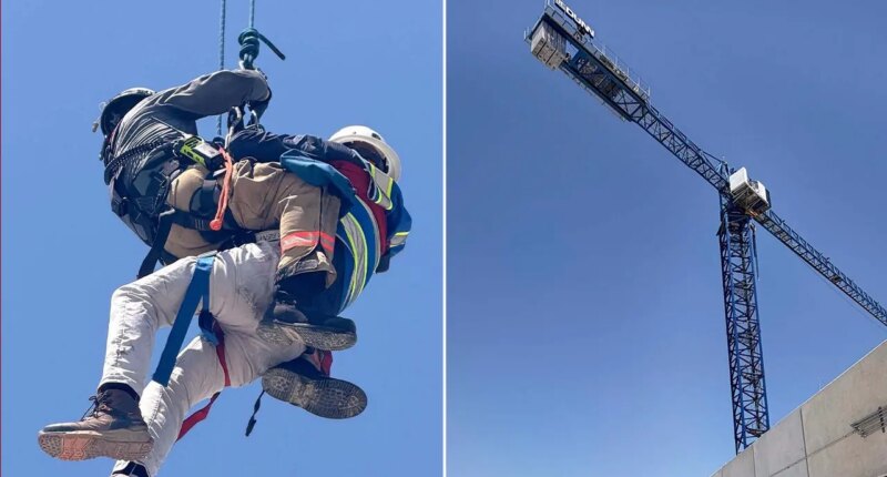 Texas fire department makes save on crane 22 stories in the air