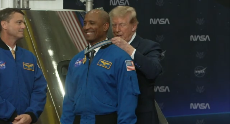 Trump honors Artemis II astronauts at NASA's Johnson Space Center in Houston