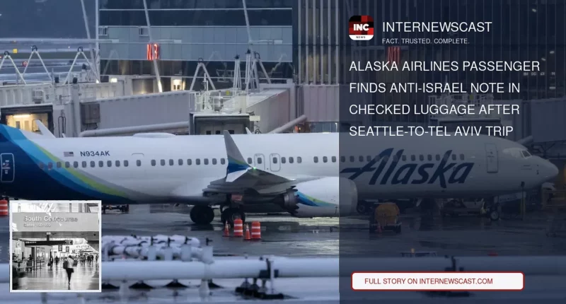 Alaska Airlines Passenger Finds Anti-Israel Note in Checked Luggage After Seattle-to-Tel Aviv Trip - Internewscast Journal