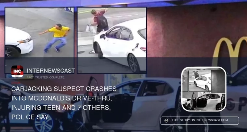 Carjacking Suspect Crashes Into McDonald’s Drive-Thru, Injuring Teen and 7 Others, Police Say - Internewscast Journal