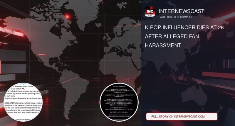 K-Pop Influencer Dies at 26 After Alleged Fan Harassment - Internewscast Journal