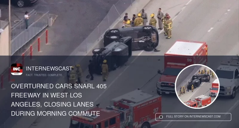 Overturned Cars Snarl 405 Freeway in West Los Angeles, Closing Lanes During Morning Commute - Internewscast Journal