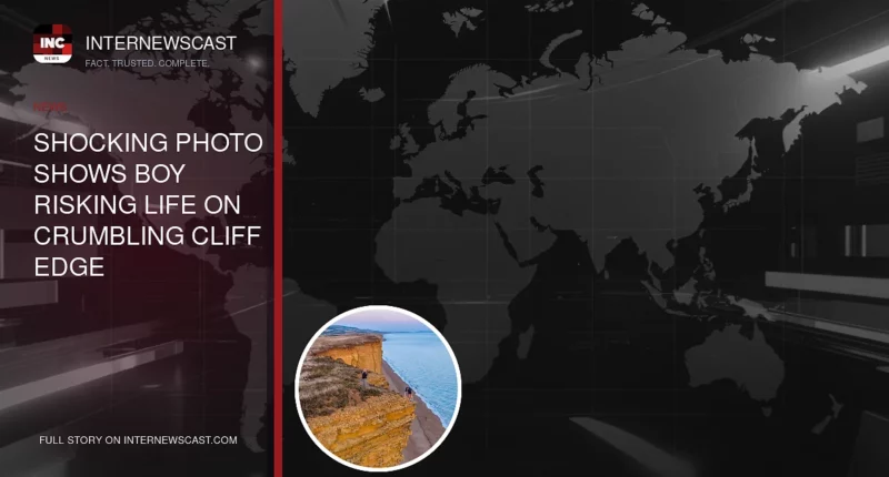 Shocking Photo Shows Boy Risking Life on Crumbling Cliff Edge - Internewscast Journal