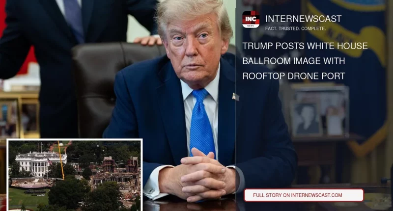 Trump Posts White House Ballroom Image With Rooftop Drone Port - Internewscast Journal
