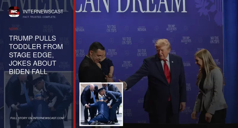 Trump Pulls Toddler From Stage Edge, Jokes About Biden Fall - Internewscast Journal
