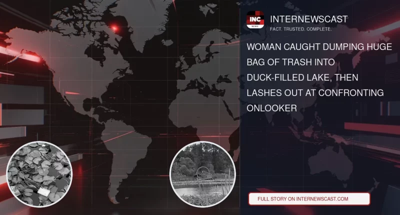 Woman Caught Dumping Huge Bag of Trash Into Duck-Filled Lake, Then Lashes Out at Confronting Onlooker - Internewscast Journal