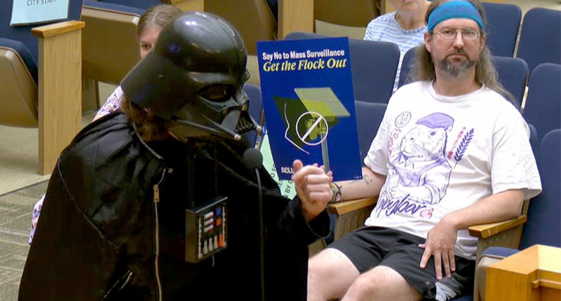 ‘Darth Vader’ uses dark side to mock controversial surveillance cameras: 'The Emperor is a fan of Flock'