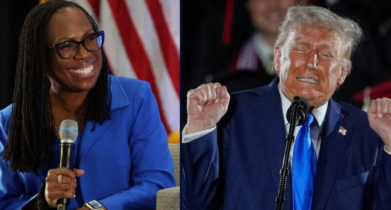 LefT: Ketanji Brown Jackson. Right: Donald Trump.