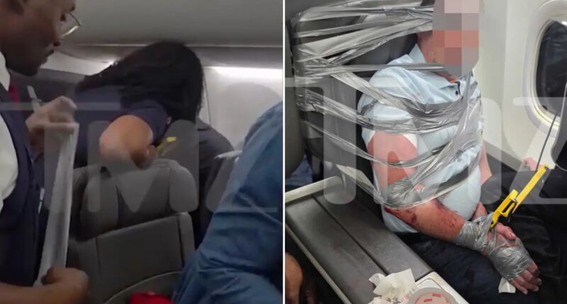 Airline passenger duct-taped, zip-tied after hurling racist, homophobic slurs