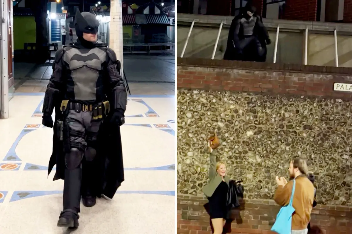 Batman and Comic Book Heroes Chase UK Thief, Recover Stolen Handbag