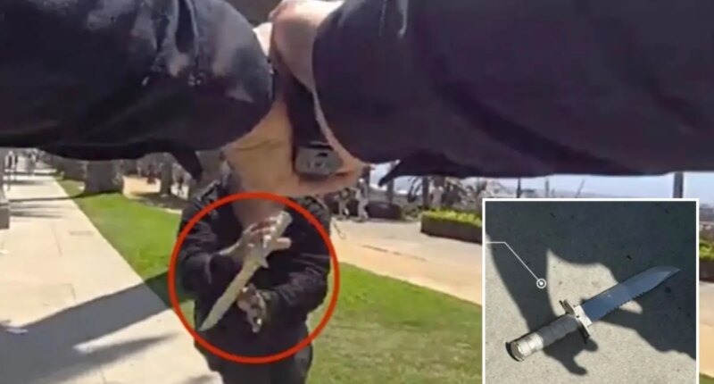 Bodycam footage shows knife-wielding man charge at police in Santa Monica