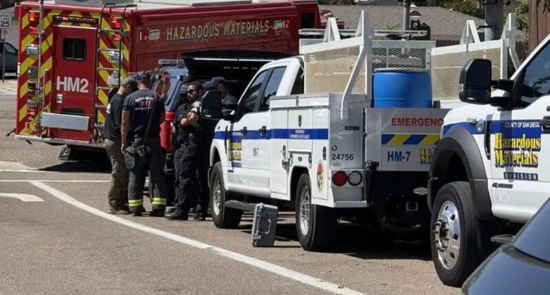 Bomb squad locks down San Diego street after bottles with 'biohazard' and 'top secret' markings found
