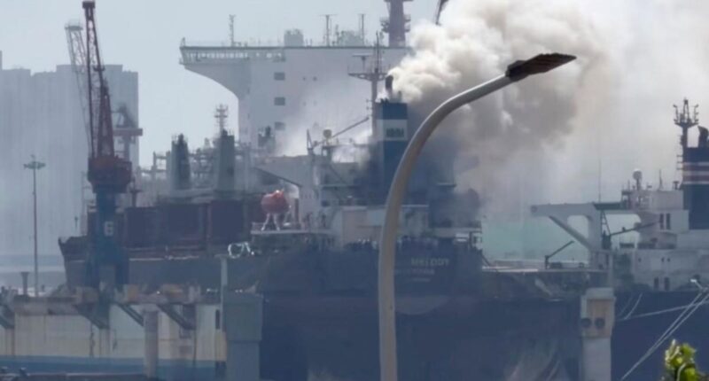 Cargo ship fire at major Chinese port leaves at least 25 dead