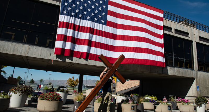 Charlie Kirk supporters return to site of assassination 1 year later: ‘We are still standing’