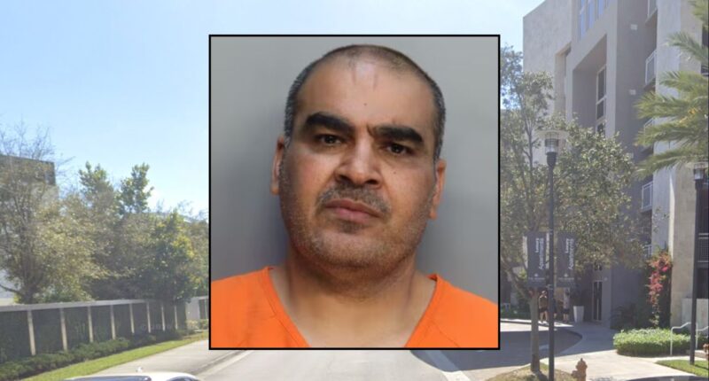 Inset: Husain Maki Habib (Turner Guilford Knight Correctional Center). Background: The area in Miami where Habib is accused of physically abusing his 11-year-old daughter (Google Maps).