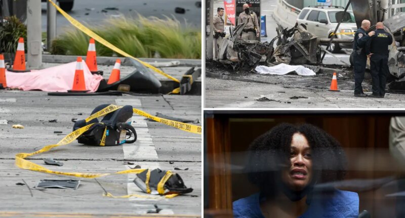 Family of victims in 130mph LA crash storm out of court at Nicole Linton trial