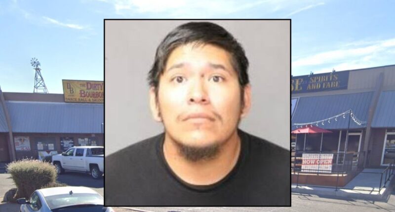 Inset: Stephan Natseway (Metro Detention Center). Background: The bar where Natseway allegedly left his toddlers locked in the car (Google Maps).