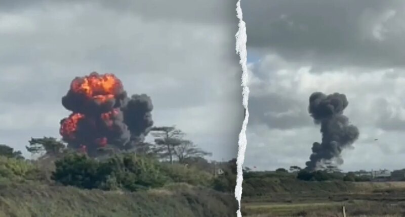 Fighter jet pilots eject moments before fiery crash in Wales