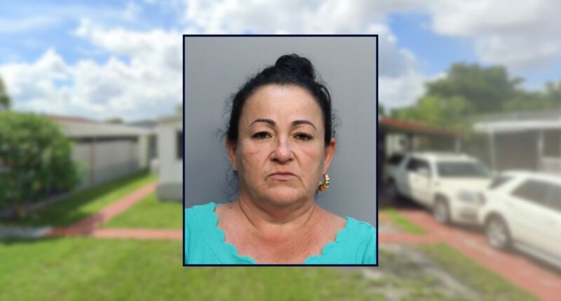 Yirsi Machado Rivera appears inset against a residential area in Florida.
