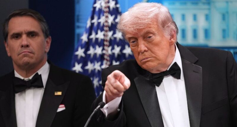 Todd Blanche and Donald Trump dressed in tuxedos.
