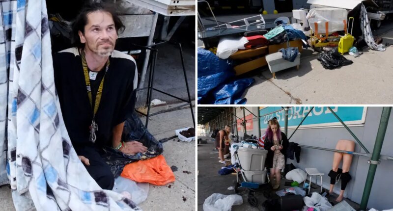 Homeless encampment near Intrepid Museum keeps popping up after city cleanups